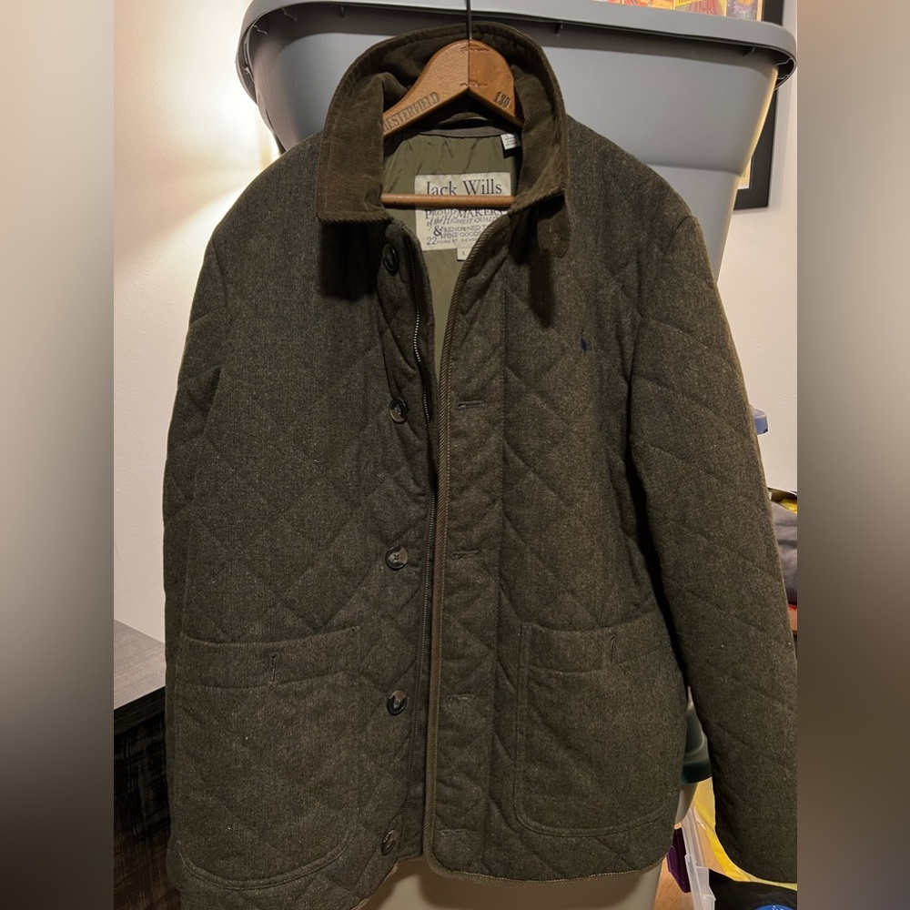 Jack Wills - forest green - Hunting Jacket - * Cords corduroy collar - large
